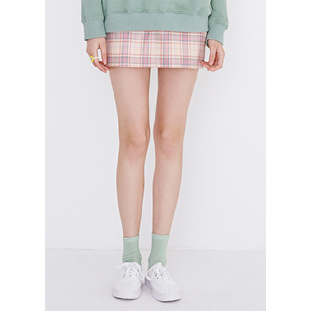 [30%sale]check mini skirt(pink)