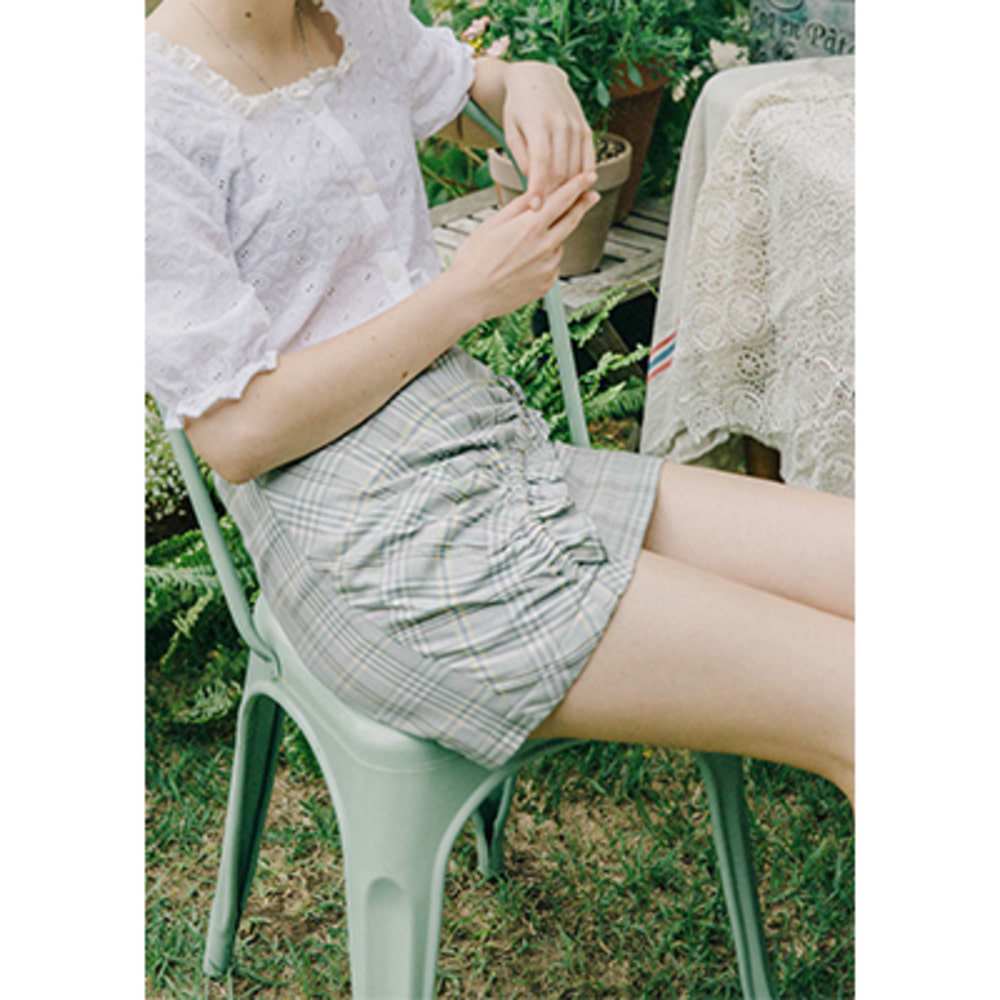 shirring mini skirt (LB)