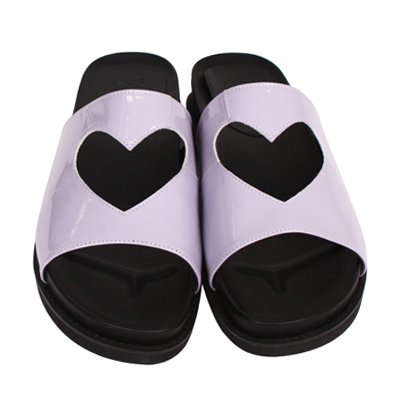 heart flat sandals_light purple
