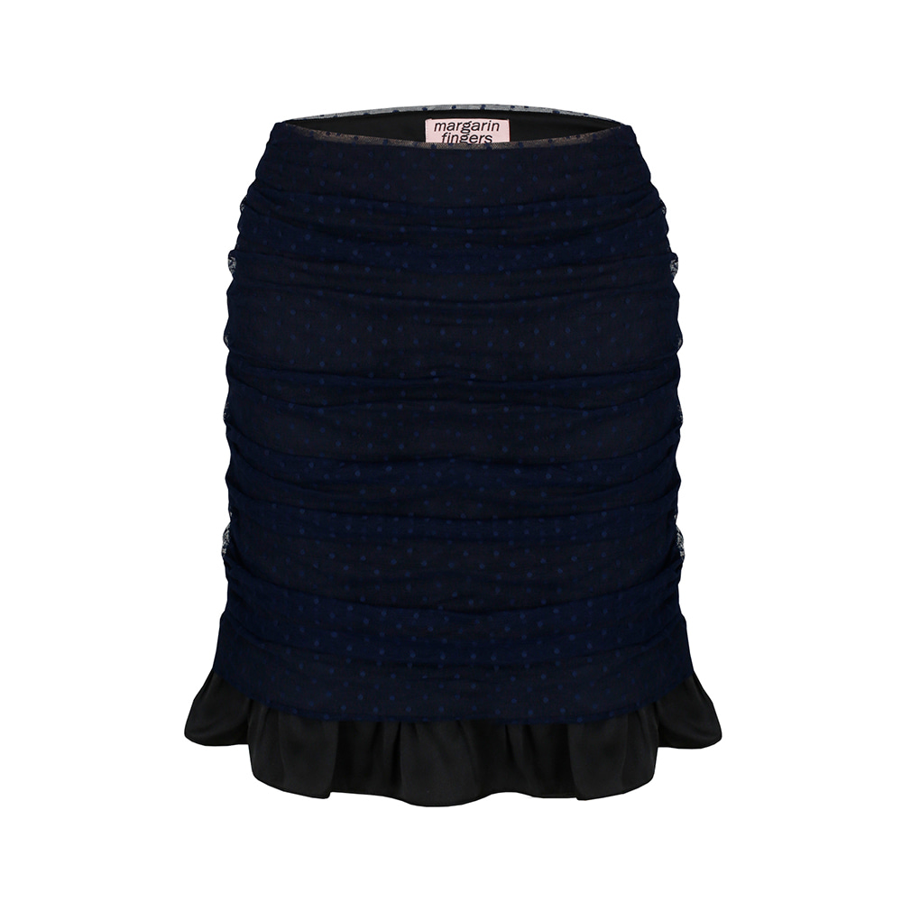 mesh shirring skirt