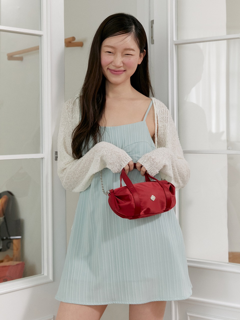 [MF X HEEARI] [5/23 예약 발송] AURORA SHIRRING MINI CHAIN BAG (RED)