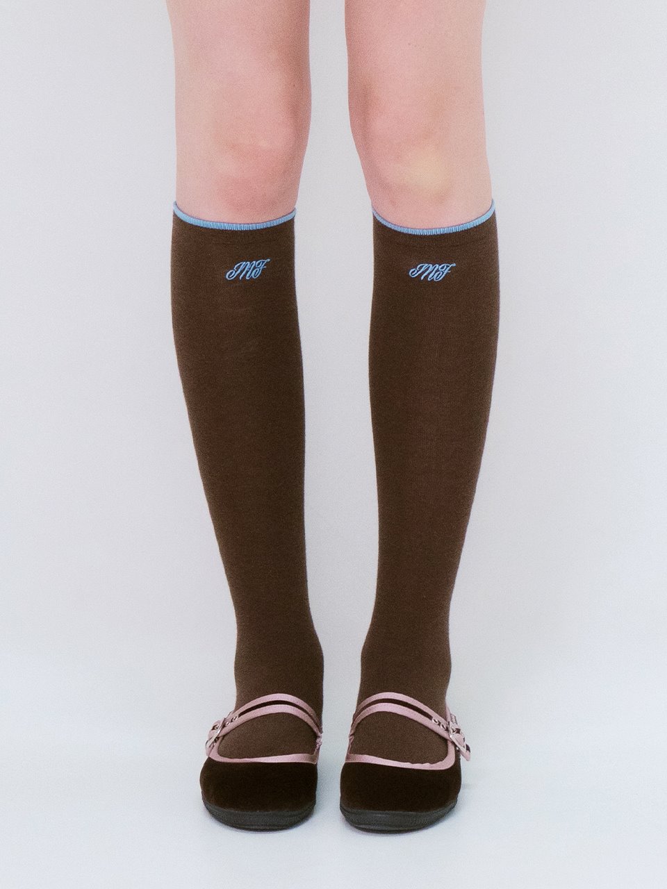 mf logo knee socks (choco)