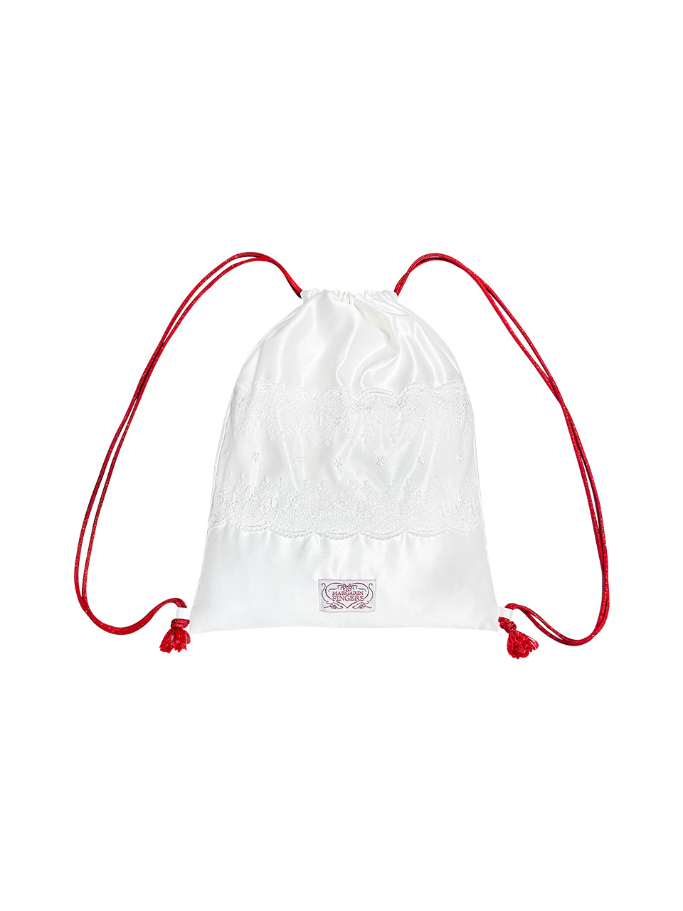 LACE SATIN STRING BAG (RED)